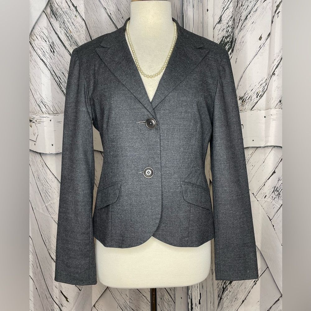 Margaret O'Leary Charcoal Gray Tailored Blazer Cardigan